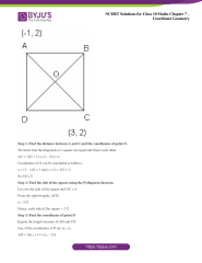 NCERT Solutions Class 10 Maths Chapter 7 Coordinate Geometry