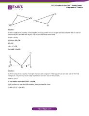 NCERT Solutions for Class 7 Maths Chapter 7 Congruence of Triangles