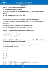 NCERT Solutions for Class 7 Maths Chapter 7 Congruence of Triangles