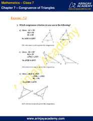 NCERT Solutions for Class 7 Maths Chapter 7 - Congruence of Triangles