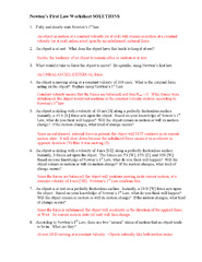 Newtons Laws Worksheet KEY - **Name: KEY Teacher: KEY Date: KEY ...