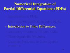 PPT - Numerical Integration of Partial Differential Equations ...