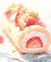 Swiss roll (Strawberry Roll)