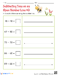 Subtracting Tens On An Open Number Line #3 Worksheet - Worksheets ...