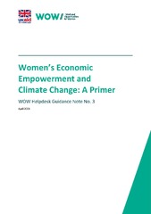 Women's Economic Empowerment and Climate Change: Primer | Social ...