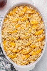 Overnight Peach Cobbler French Toast Casserole