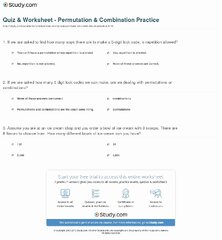 50 Permutations And Combinations Worksheet