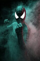 A spider - man in a suit with glowing eyes photo – Richmond ...