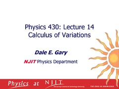 PPT - Physics 430: Lecture 14 Calculus of Variations PowerPoint ...