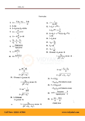 Class 12th Physics Alternating Current. NCERT Notes CBSE 2023