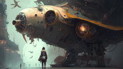 Tech Spaceship Steampunk Background, Universe, Future, Mechanical ...