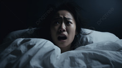 Woman Shocked With Pillows And White Background, A Woman In ...