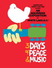 3 Days Of Peace Woodstock (Festival de Woodstock paix et musique pigeon Jimi Hendrix-The Who-Baez-affiche .5cm)