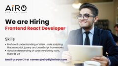 We are Looking for - Frontend React Developer — AiRo Digital Labs