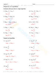 SOLUTION: Properties and Laws of Logarithms Worksheets - Studypool ...