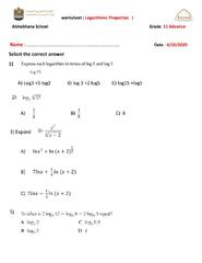 SOLUTION: Properties and Laws of Logarithms Worksheets - Studypool ...