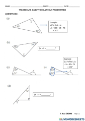 Triangles and their properties of Angles worksheet | Live ...