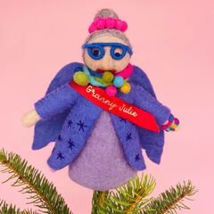 Selfridges Edit Funky fairy wool Christmas tree topper 19cm (Felt Fairy Christmas Tree Topper Fairy Christmas Tree Topper)