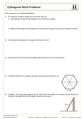 Free pythagorean theorem word problems worksheet kuta,