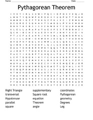 Pythagorean Theorem Word Scramble - WordMint