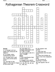 Pythagorean Theorem Crossword - WordMint