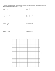 4-1 Quadratic Functions And Transformations Worksheet