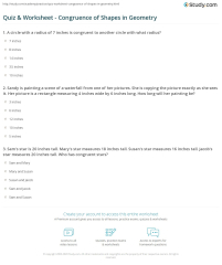 Quiz & Worksheet - Congruence of Shapes in Geometry | Study