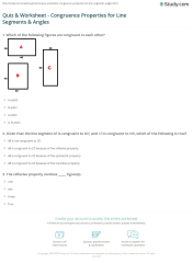 Quiz & Worksheet - Congruence Properties for Line Segments ...