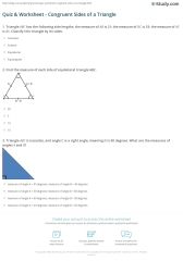 Quiz & Worksheet - Congruent Sides of a Triangle | Study