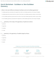 Quiz & Worksheet - Euclidean vs. Non-Euclidean Geometry | Study