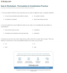 Permutation And Combination Worksheet Answers - able Word Searches