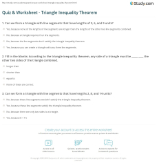 Quiz & Worksheet - Triangle Inequality Theorem | Study