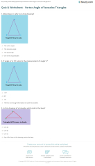 Quiz & Worksheet - Vertex Angle of Isosceles Triangles | Study