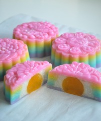 Rainbow Agar Agar Mooncake (Mooncake)