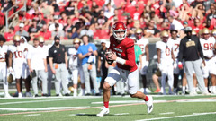 Baker Mayfield Oklahoma Sooners Horizontal Running Unsigned Photograph (Baker Mayfield Oklahoma Sooners Unsigned Throwing Photograph)