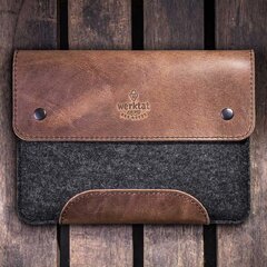 Rustic Microsoft Surface Case, Leather Brown Felt Anthracite, Made to Fit