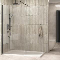 Marbella 1200mm Walk In Wet Room Shower Screen (8mm Marbella Wet Room Walk In Shower Screen + Hinged Panel)