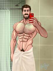 Rule 34 - 1boy abs bara bathroom biceps big chest big pecs bill ...