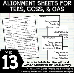 8th Grade Math Workshop Activity Bundle - Math Station - Math ...