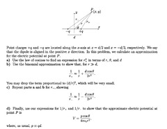 Solved Point charges +q ﻿and -q ﻿are located along the | Chegg