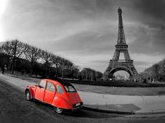 Hexoa Mythical 2cv paris (Eiffel Tower And Old Red Car) (Eiffel Tower)