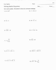 Simplifying Radical Expressions Worksheet Answers db-excel