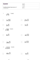 Simplifying radical expressions :: Algebra Helper - Worksheets Library