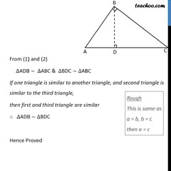 Theorem 6.7 - Class 10 - If a perpendicular is drawn from vertex of