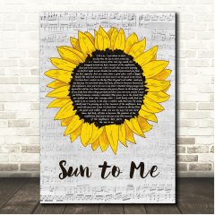 Grey Script Sunflower Song Lyric (Johnny Cash You Are My Sunshine Sunflower)