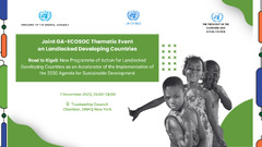 United Nations Office of the High Representative for the Least Developed Countries, Landlocked Developing Countries and Small Island Developing States (Joint GA-ECOSOC Thematic Event on Landlocked Developing Countries)