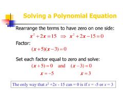 PPT - Zeros of Polynomials Functions PowerPoint Presentation, ...