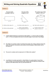 Solving Quadratics Notes and Worksheets - Lindsay Bowden ...