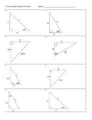 Solving Right Angle Triangles Worksheet - Angleworksheets