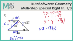 KutaSoftware: Geometry- Multi-Step Special Right Triangles Part 1 ...